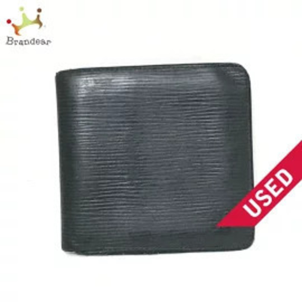 LOUIS VUITTON Portefeuille Marco Bi fold Wallet Noir Black Epi Leather LV